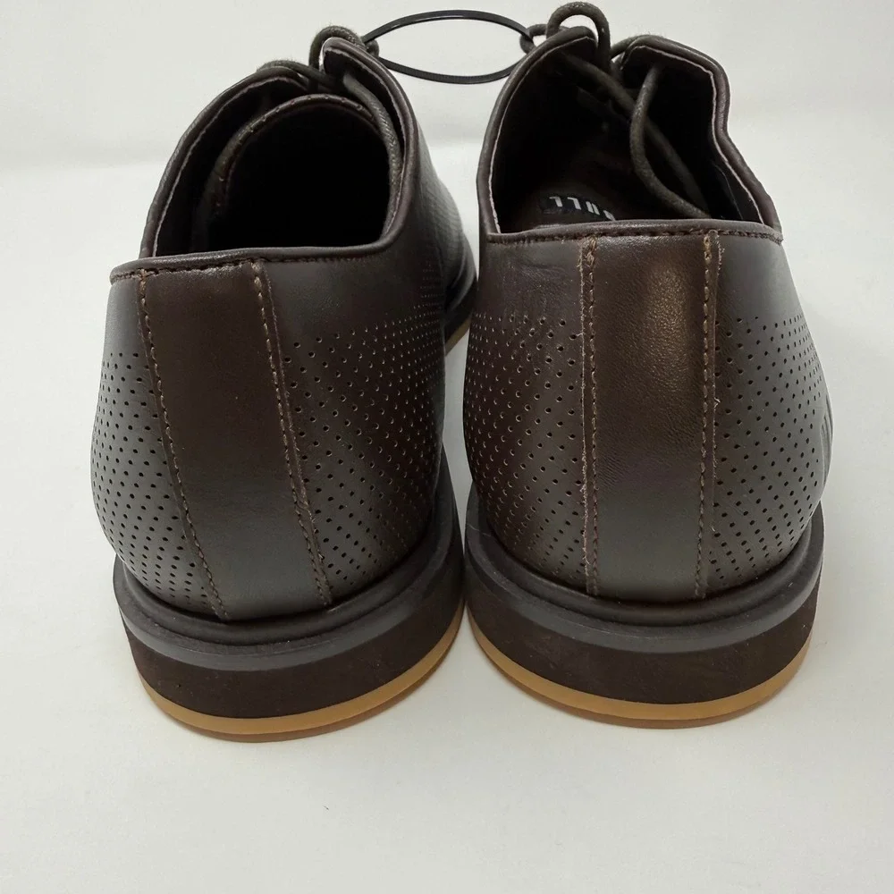NOBULL Mens Size 11.5 US Leather Dress Shoes Espresso Perforated Oxford NWOT